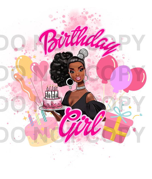 Black Fashion Girl Doll Birthday Digital File, Black Barbi, Birthday Shirts, Girl Shirt, Birthday Girl PNG