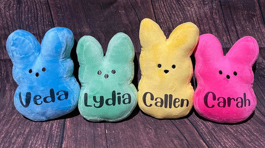 Personalized Coin Purse Plush, Easter Bunny, Easter Plush, Peep Plush, Coin Purse, Sublimation plush, bunny plush, Stash bunny