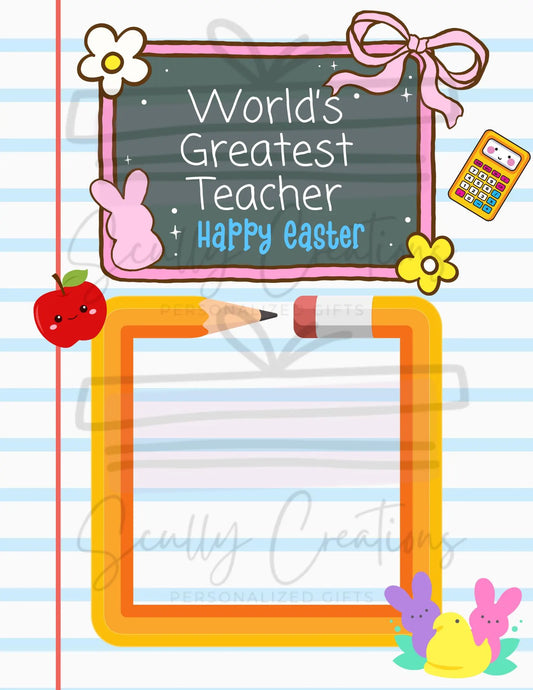 Best Teacher Jumbo Card Digital File - Instant Download - Easter Jumbo Card File
