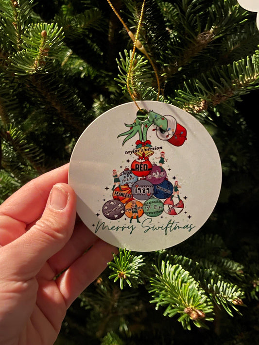 Merry Swiftmas, Grinch Edition, Era Ornament, Christmas Gifts, Singer Ornaments, Gifts for her
