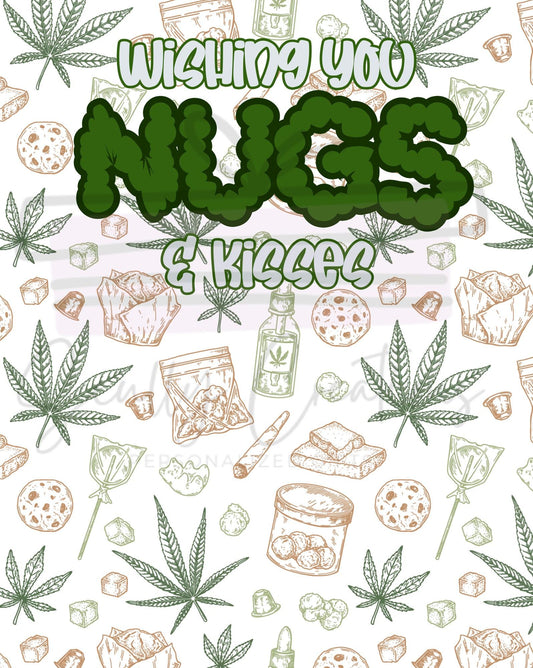 Nugs & Kisses Valentine Digital Download, Weed Instant Download - High Valentine
