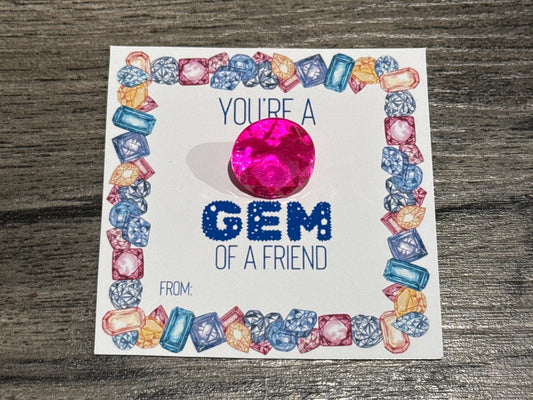 You're A Gem of a Friend Valentine Party Favor, Valentines gift - Classroom Favors