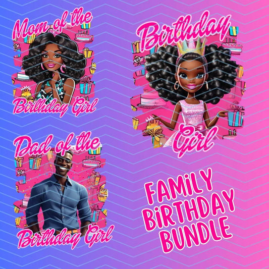 Black Fashion Doll Birthday Bundle - Birthday Girl Digital Download - Birthday PNG